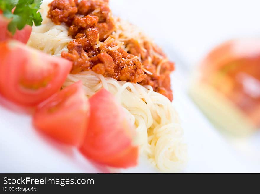 Italian pasta with bolognese sauce