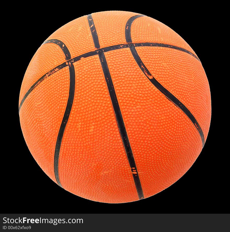 Orange basket ball isolated on a black background. Orange basket ball isolated on a black background