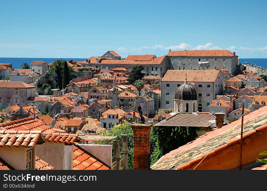 View over the old town of dubrovnik / croatia. View over the old town of dubrovnik / croatia