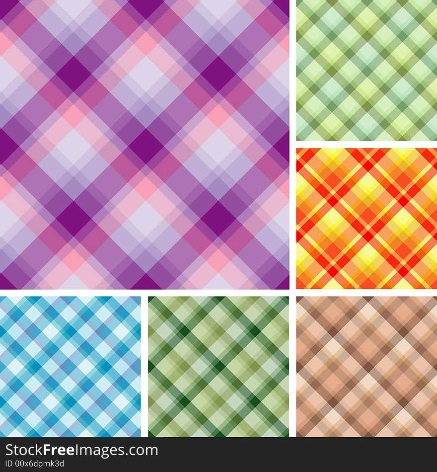 Many seamless plaid patterns