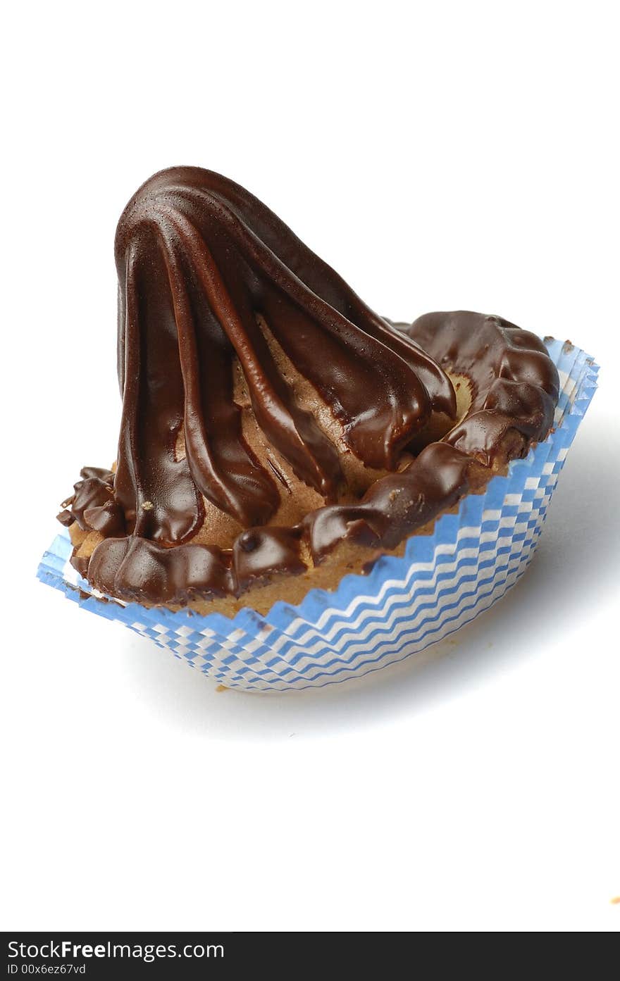 Chocolate pastry isolated over a white background