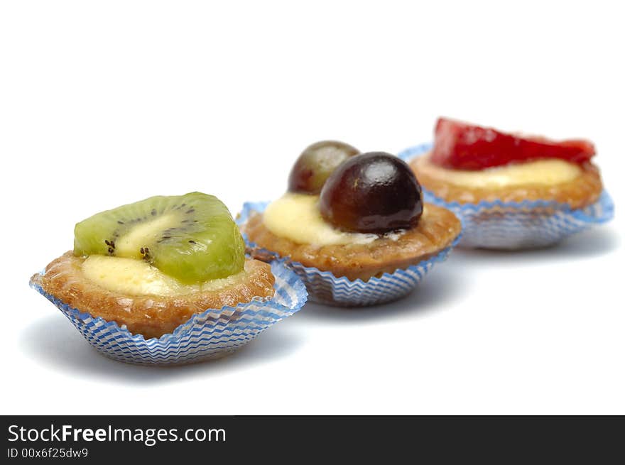 Fruit pastries isolated over a white background