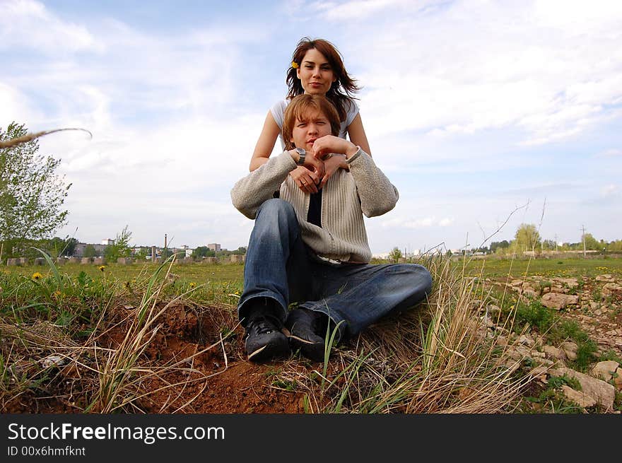 Girl beautiful and young boy - love. Girl beautiful and young boy - love