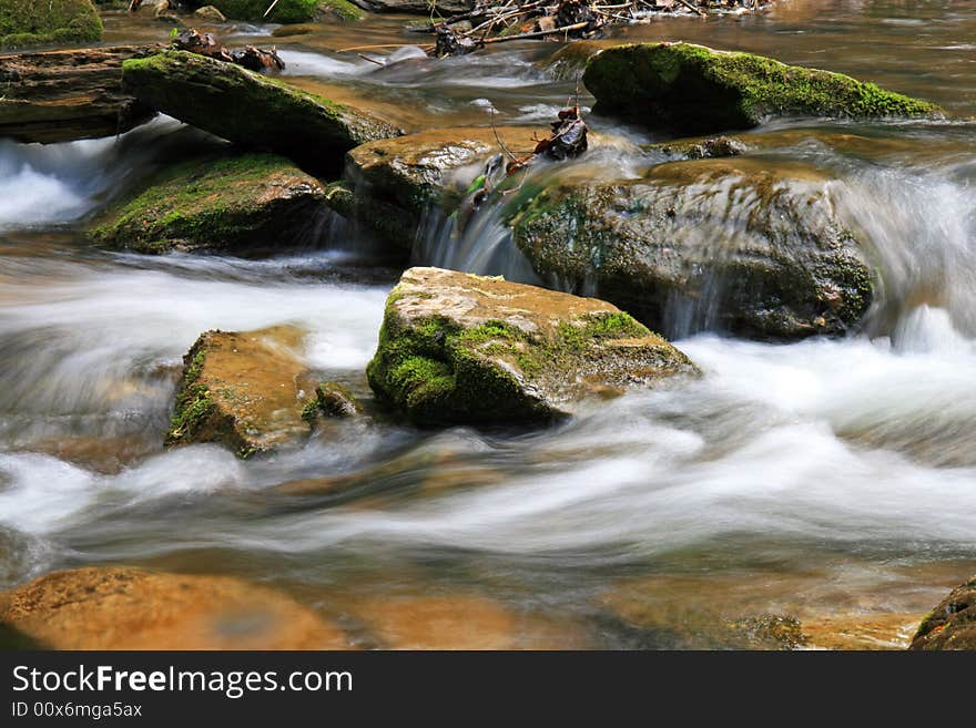 Water streams and cascades in the Great Smoky Mountain National Park