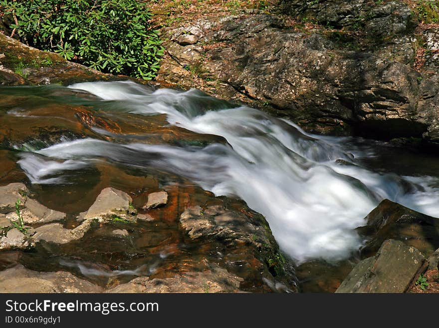 Water streams and cascades in the Great Smoky Mountain National Park