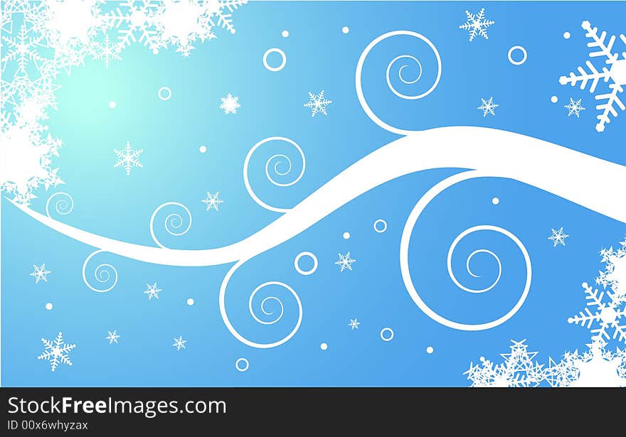 Snowflakes on a blue background