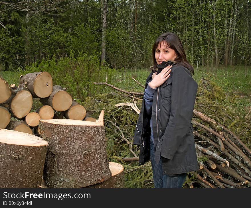 Beautiful young women in forest. Beautiful young women in forest