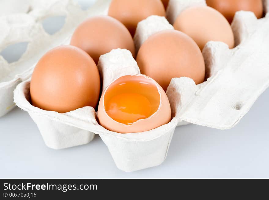 Brown eggs, isolated