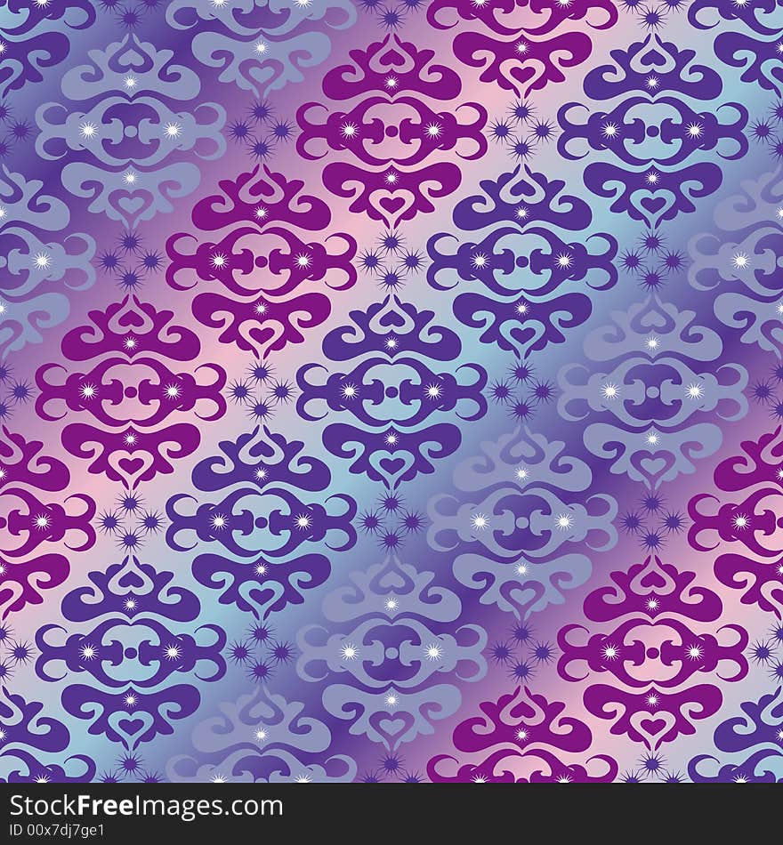 Seamless Violet Ornament Pattern