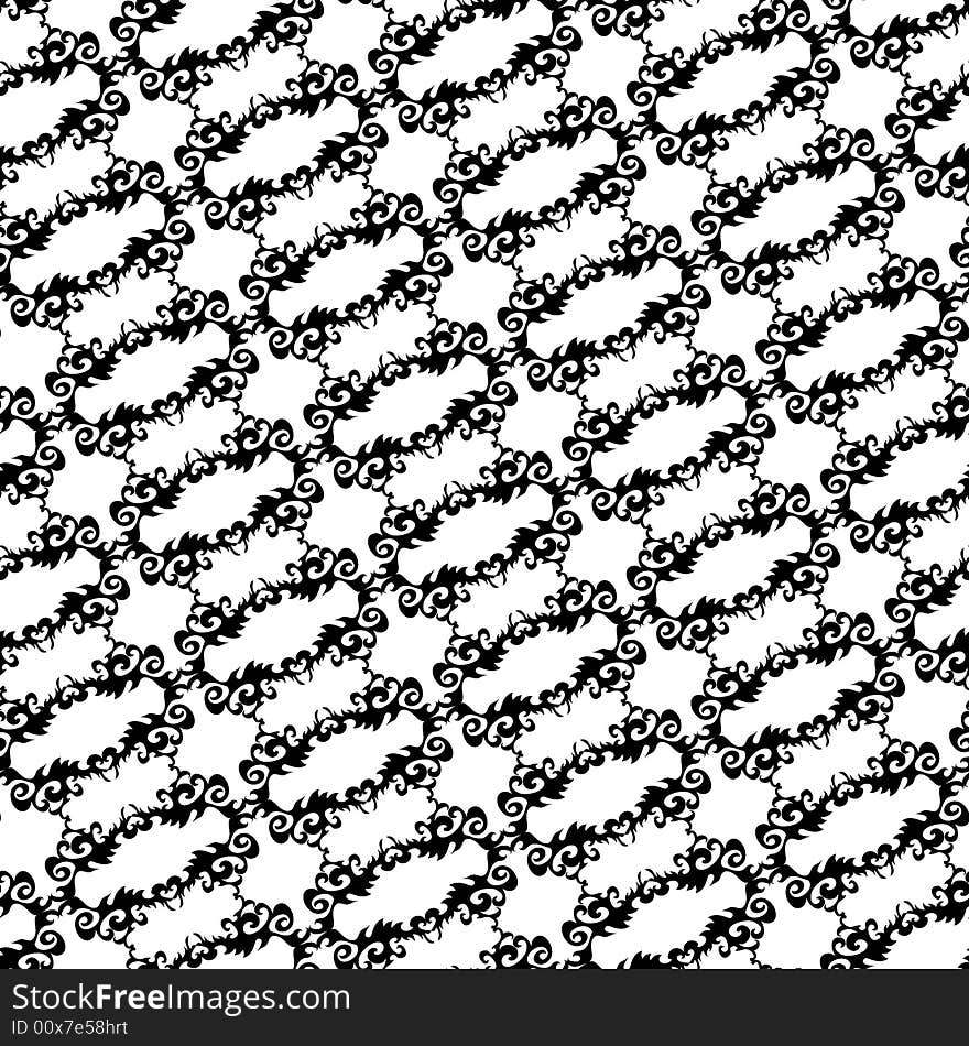 Seamless Black Ornament Pattern