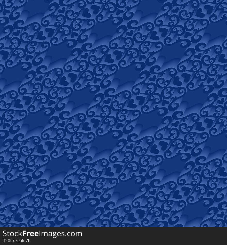 Seamless blue ornament vector pattern. Seamless blue ornament vector pattern