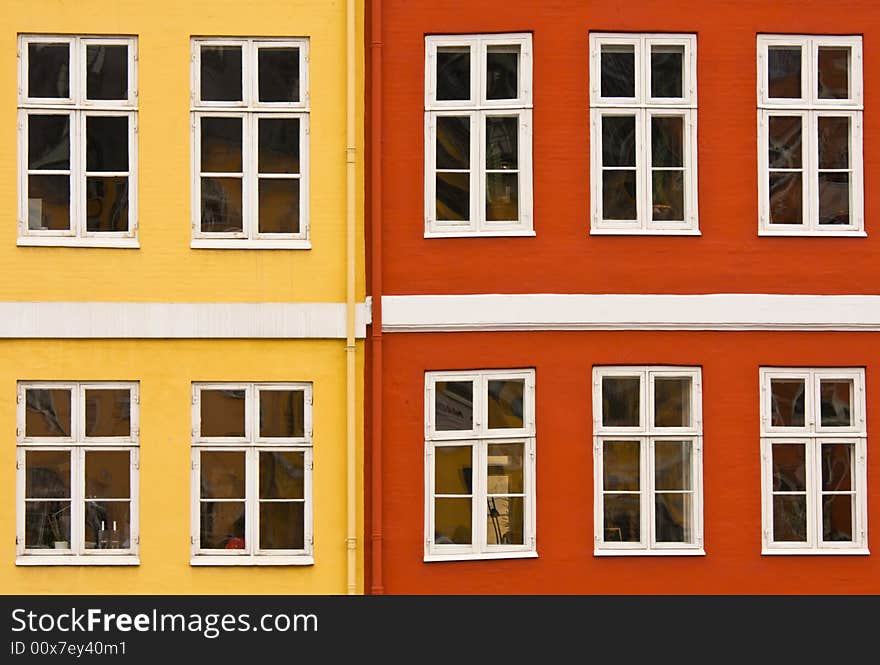 Windows of a colorful building