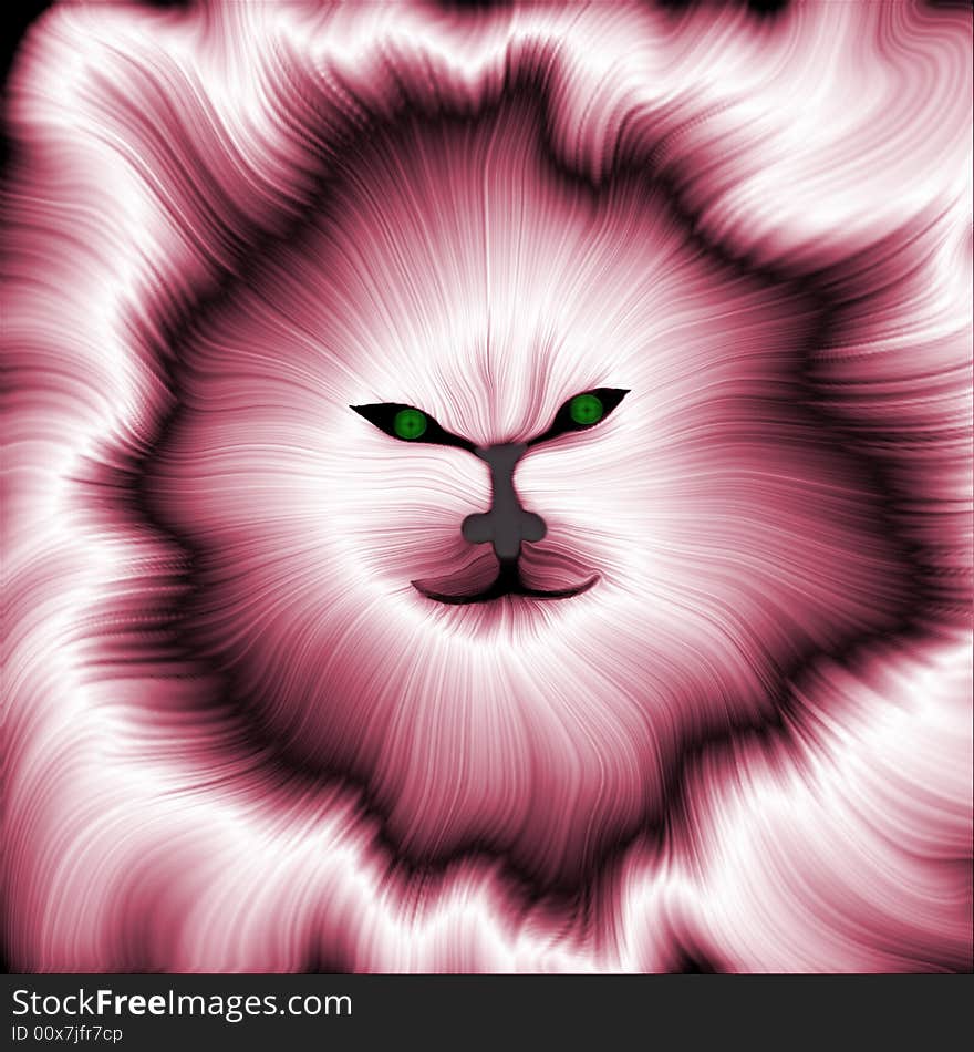 Design of lovely pink cat head