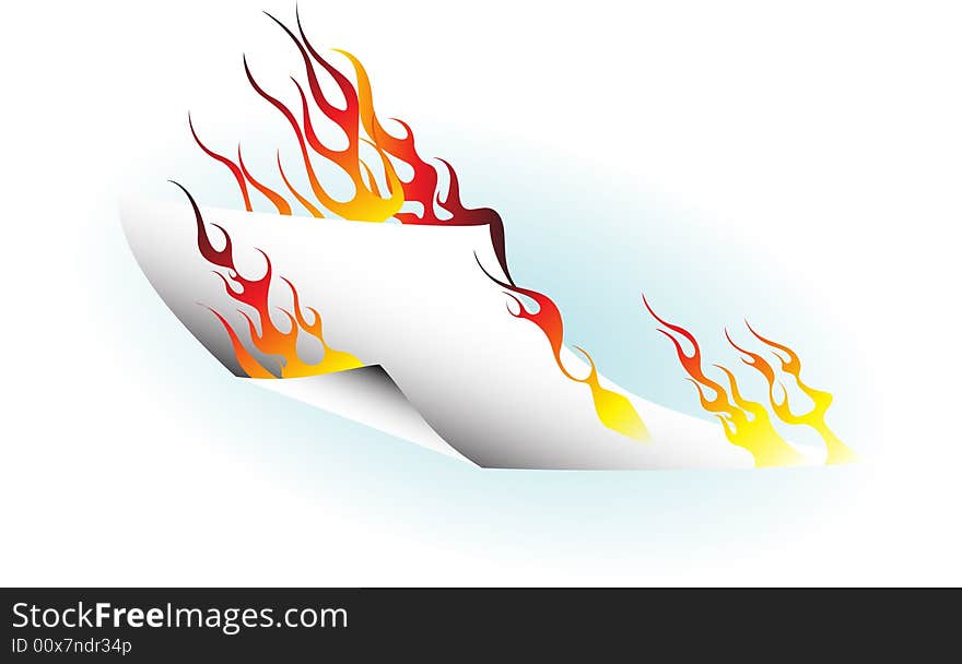 This image is a burning paper vector. This image is a burning paper vector.