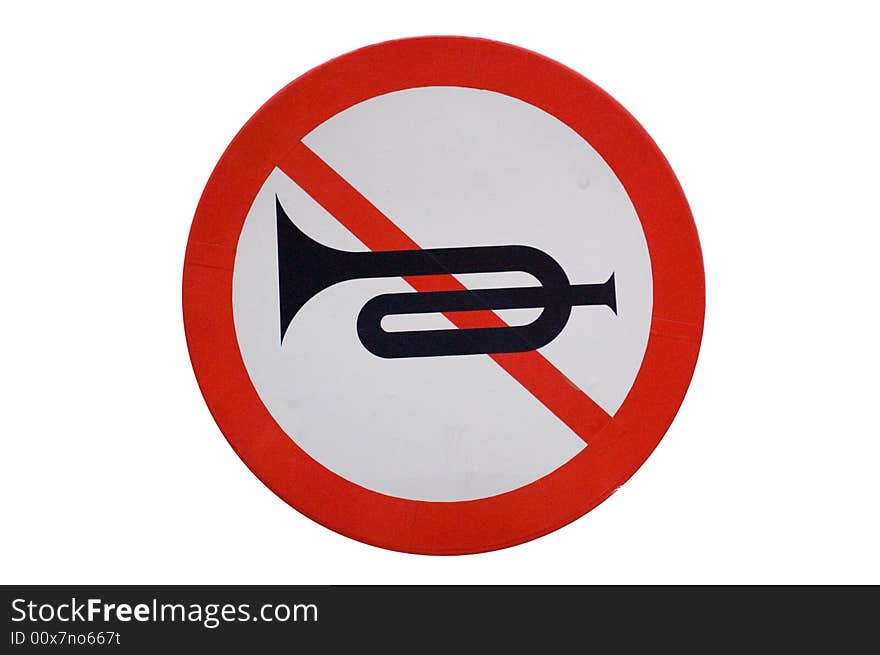 No trumpet or horn playing sign. No trumpet or horn playing sign