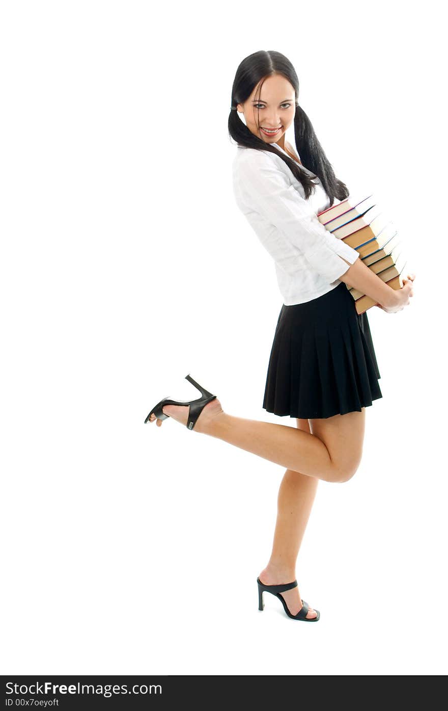 Happy Student Woman With Book