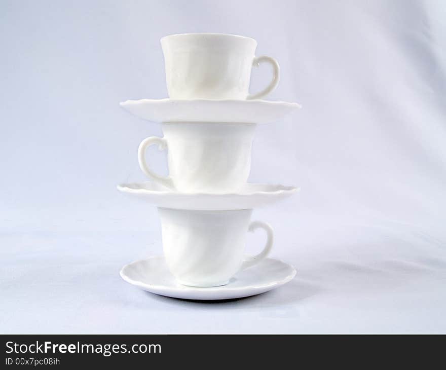 A stack of cups and saucers. A stack of cups and saucers