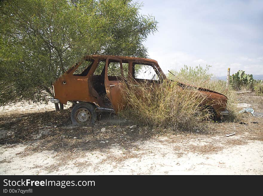 Dilapidated car side