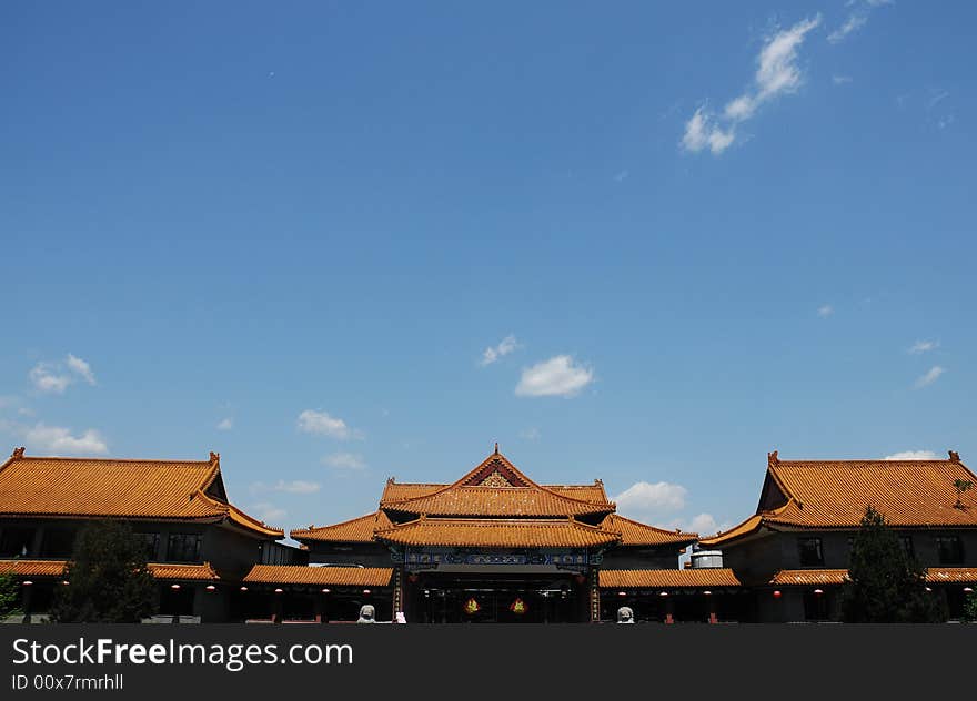 Chinese style building under blue sky. Chinese style building under blue sky