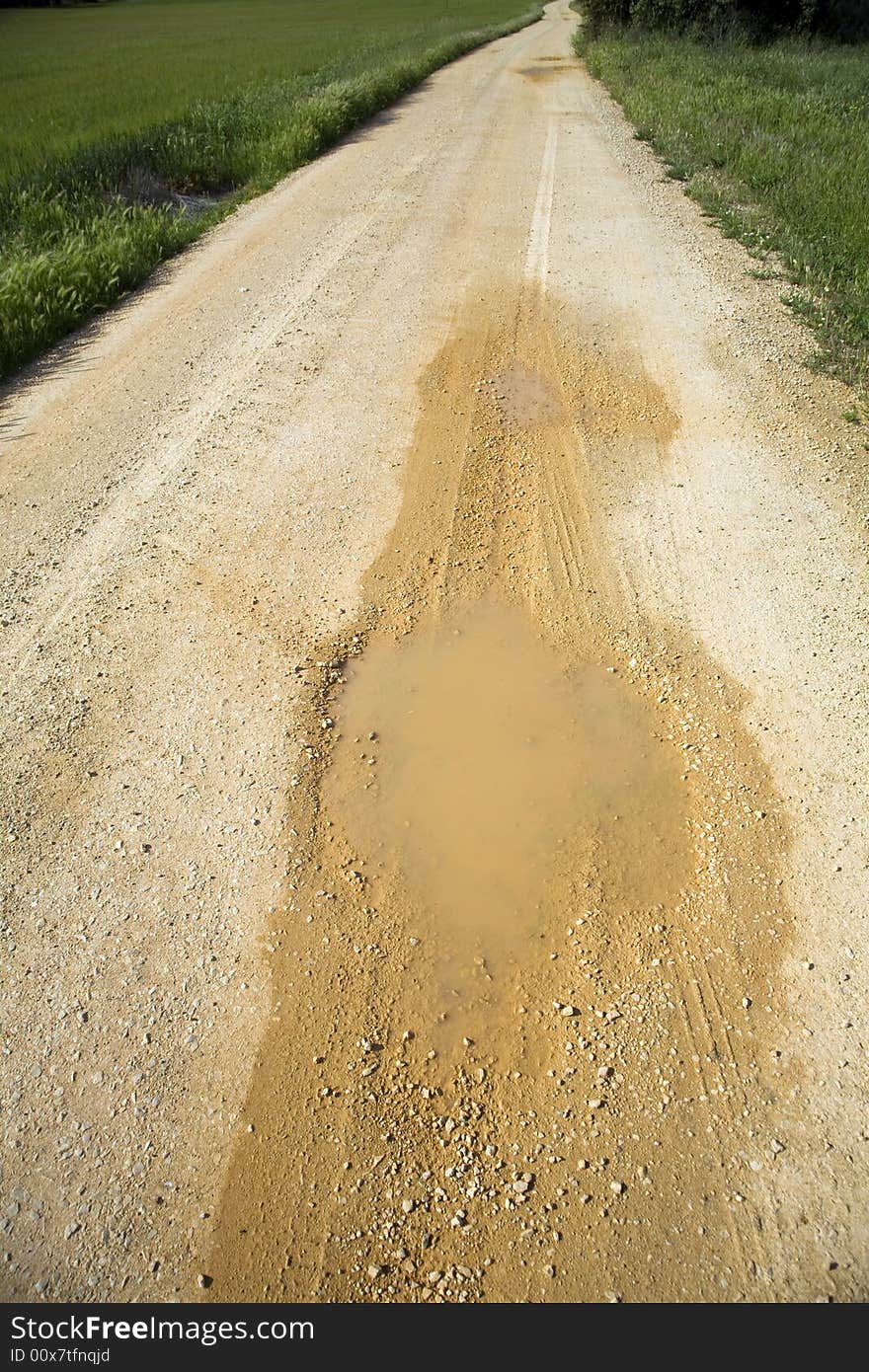 Puddle in the track