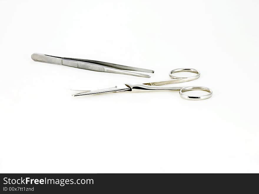 Surgical equipment on a white background. Good for cut it. Surgical equipment on a white background. Good for cut it