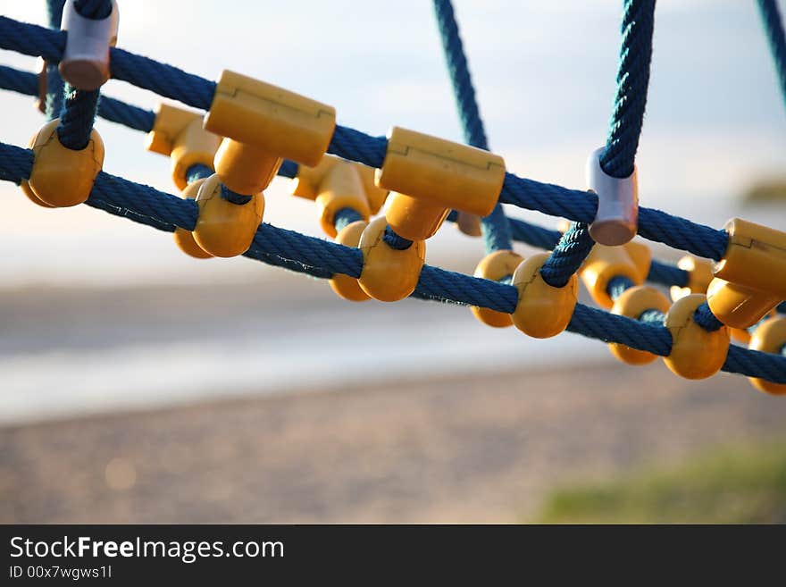 Ladder on the  children play ground near the sea