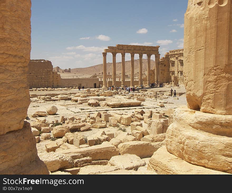 Ancient ruins in desert, Syria. Ancient ruins in desert, Syria