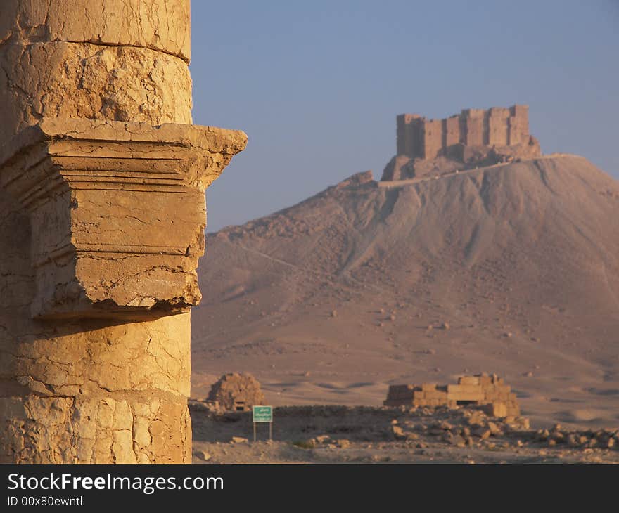 Ancient ruins in desert, Syria. Ancient ruins in desert, Syria