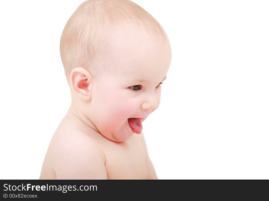 Beautiful baby. Shot in studio. Isolated on white. Beautiful baby. Shot in studio. Isolated on white.