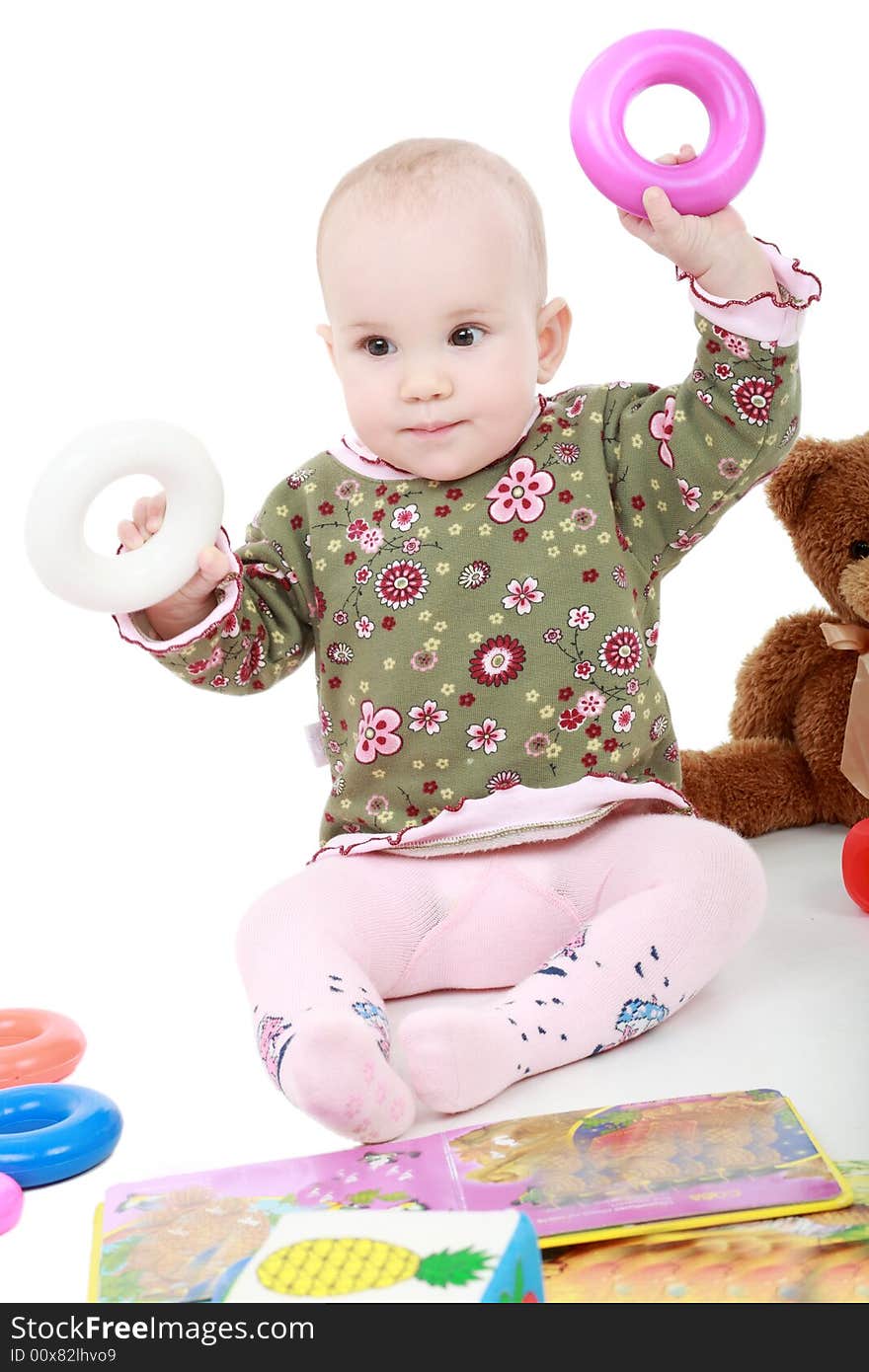 Beautiful baby. Shot in studio. Isolated on white. Beautiful baby. Shot in studio. Isolated on white.