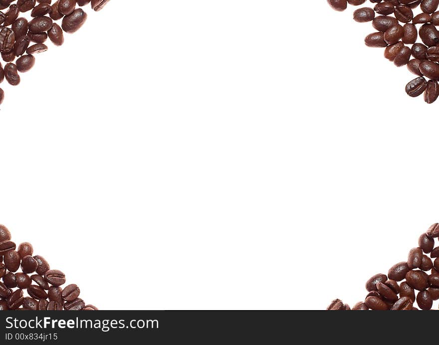 Coffee corners over white background