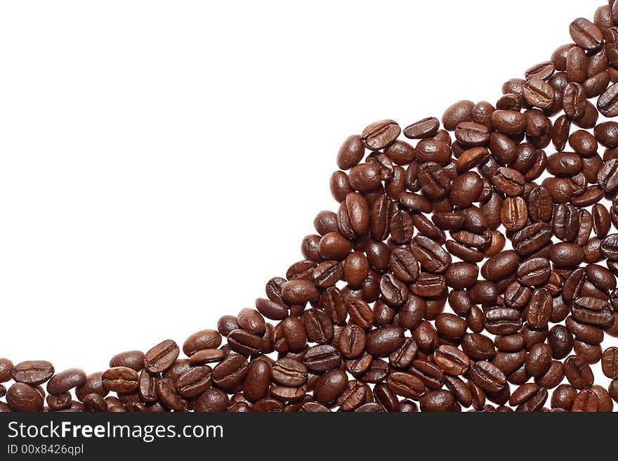 Coffee wave over white background