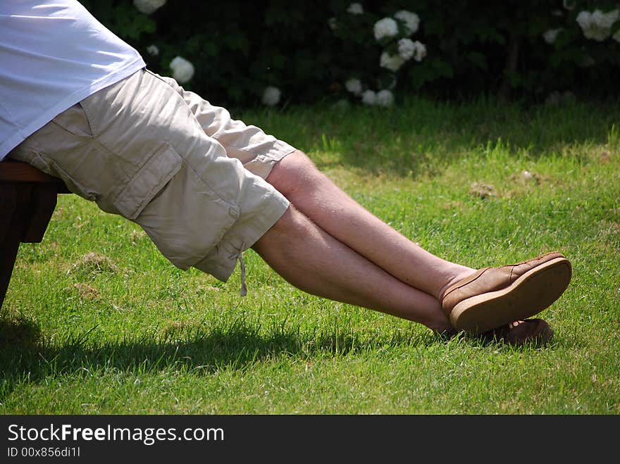 Relaxing on a summers day in the garden