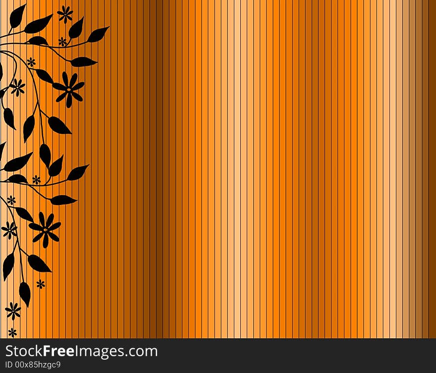 Wooden background with a floral decoration