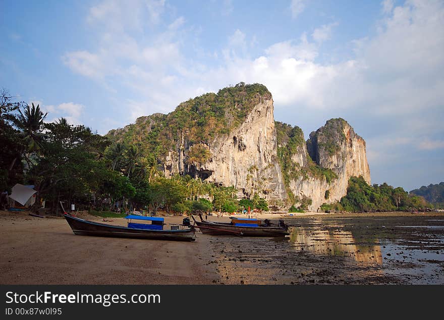 Longtaill  boats in krabi thailand