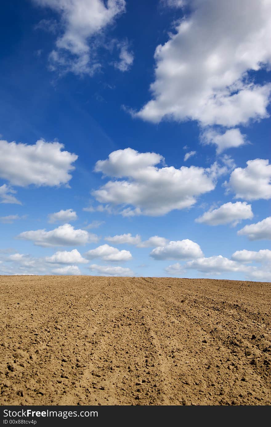 Ploughed field.