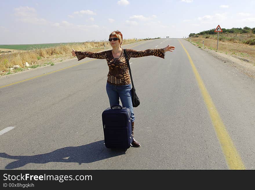 Hitchhiking Woman