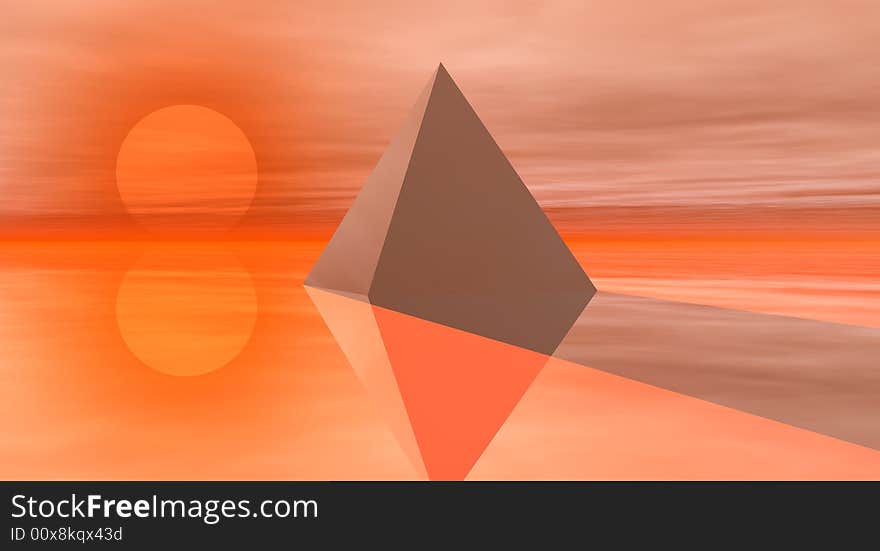 Beautiful sun and sky 3d render. Beautiful sun and sky 3d render