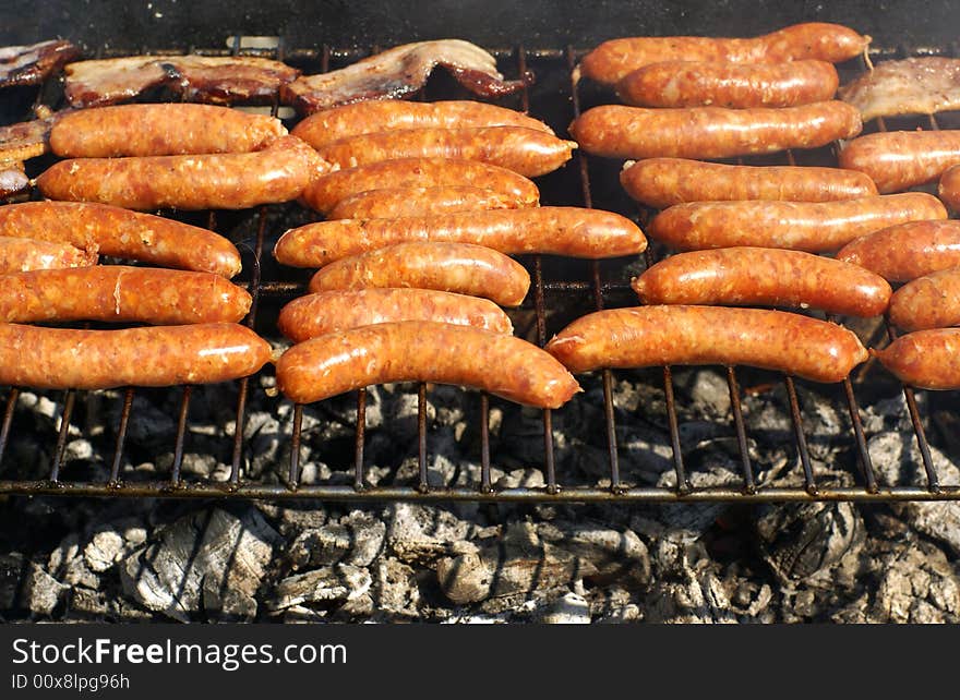 Tasty fresh sausages