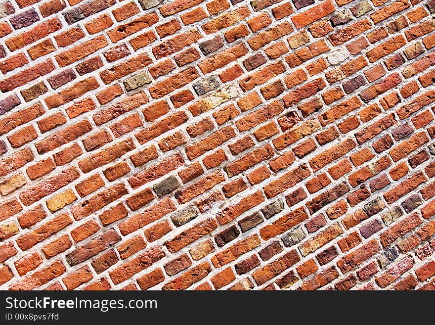 Titled and grungy brick wall texture