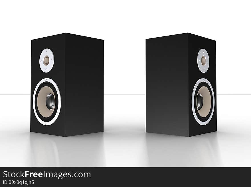 Simple black loudspeaker on white background. Simple black loudspeaker on white background