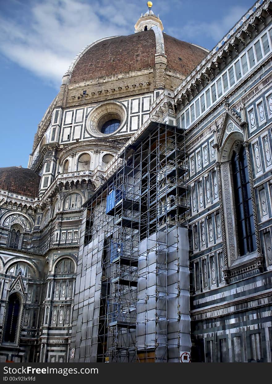 Cathedral of Duomo in Florence Italy under renovation. Cathedral of Duomo in Florence Italy under renovation.