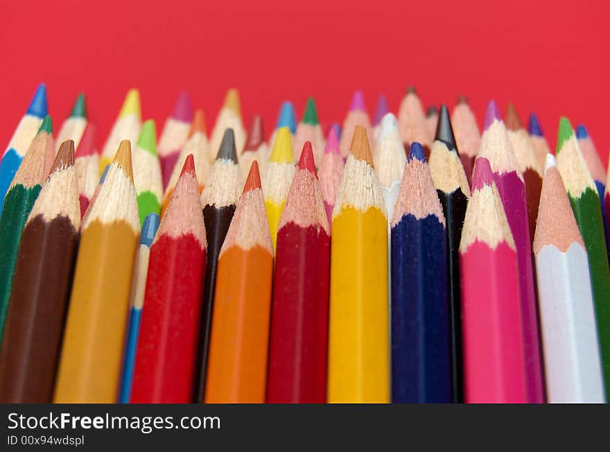 Color pencils on colour background