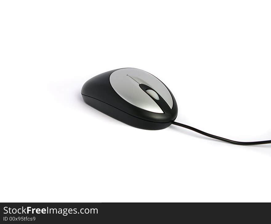 Black and grey modern mouse on white background. Black and grey modern mouse on white background