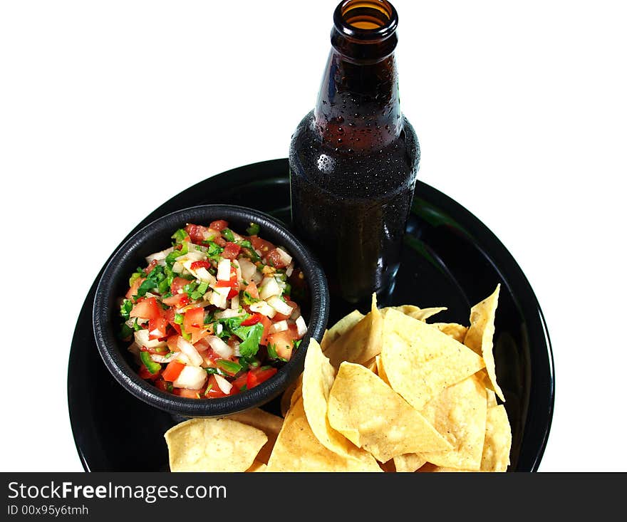 Ice Cold Beer And Salsa