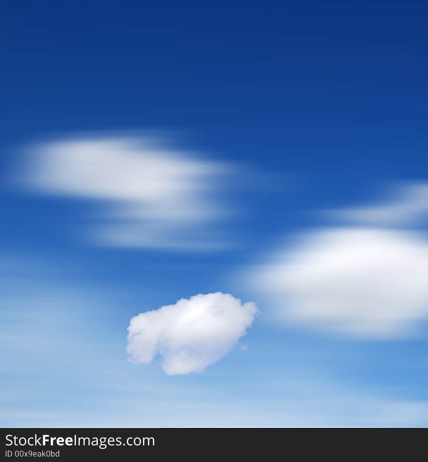 Conceptual image illustrating moving clouds passing stationary one. Conceptual image illustrating moving clouds passing stationary one