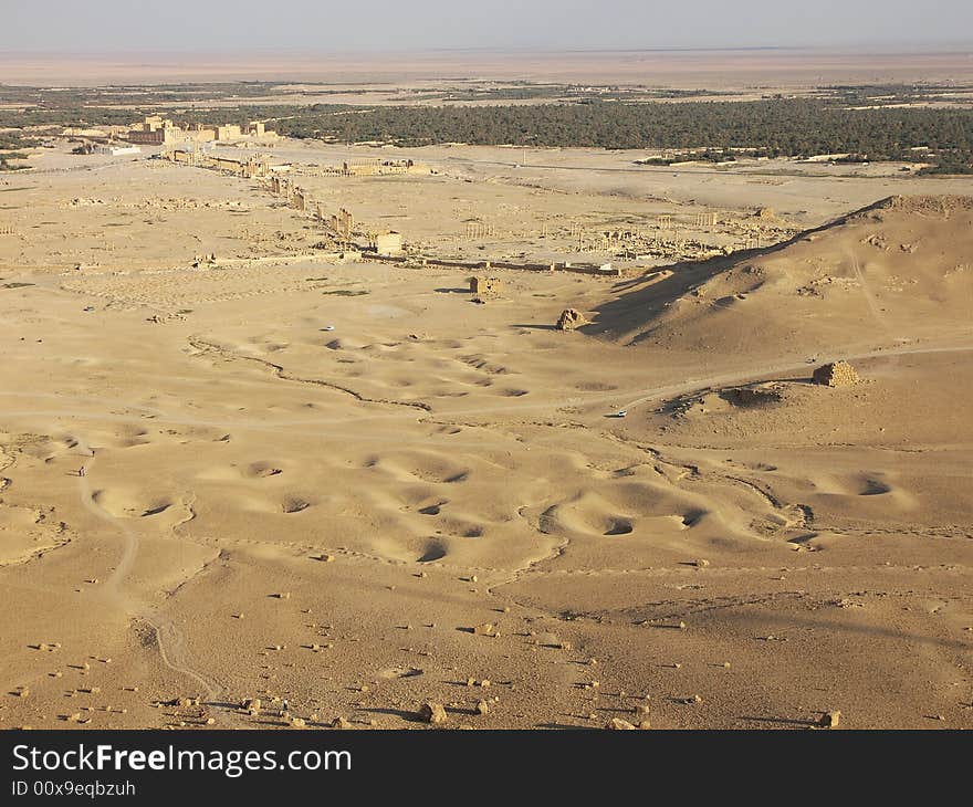 Ancient ruins in desert, Syria. Ancient ruins in desert, Syria