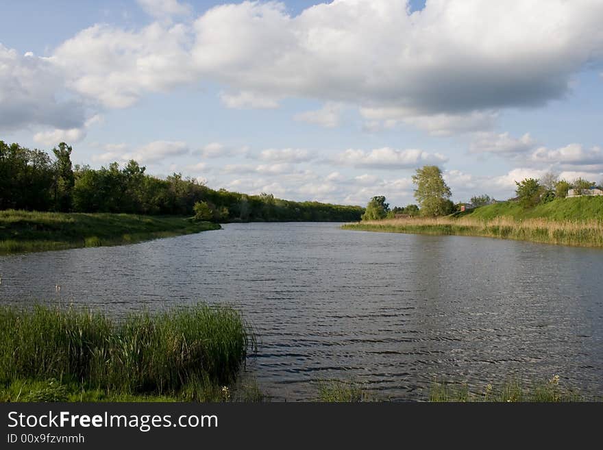 Beautiful view of water and clouds. Beautiful view of water and clouds