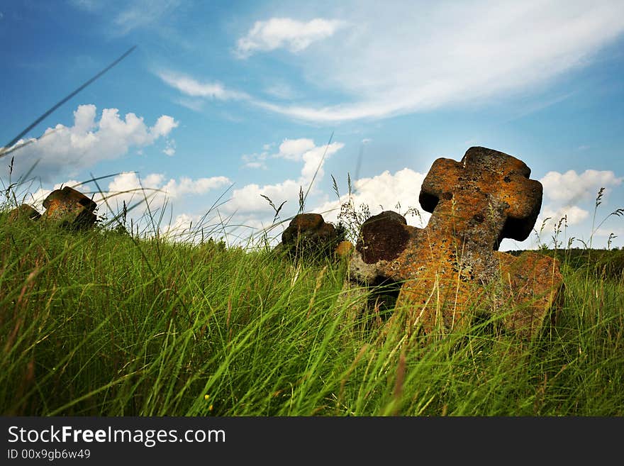 An image of ancient stone-crosses