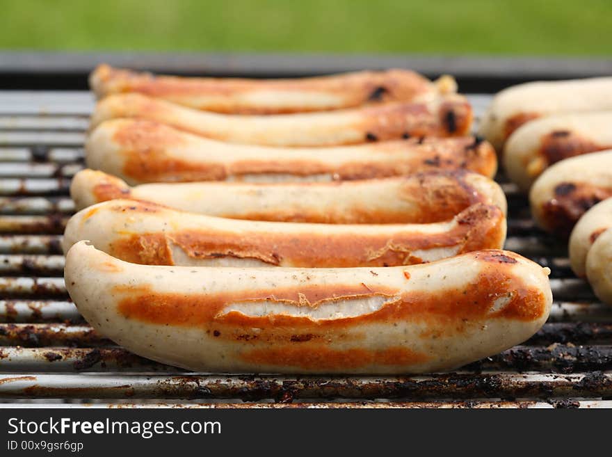 Roasted sausages.